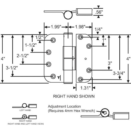 HINGE ADJUSTABLE SET RH